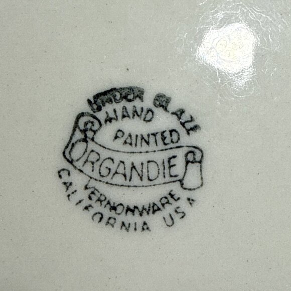 3 Vtg Vernonware Homespun Hand Painted Yellow Brown Plaid Fruit Serving Bowl 8" - Picture 12 of 12